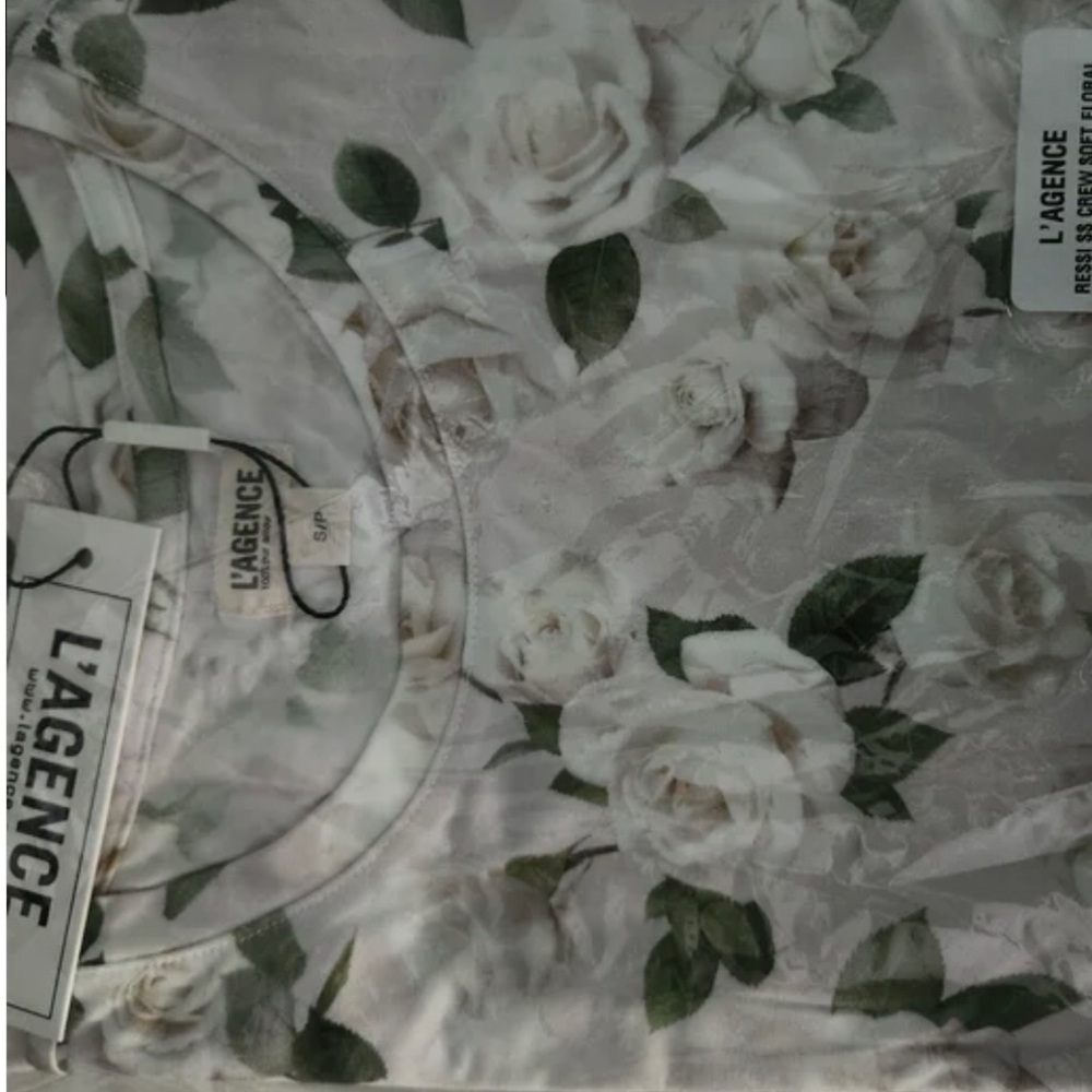 L'AGENCE Ressi Soft Floral Crewneck T-Shirt - Picture 5 of 6